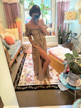 Load image into Gallery viewer, Sale Ready to ship tan brown  crinkle (double layer type) rapture dress