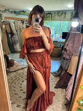 Load image into Gallery viewer, Ready to ship mystical wonders two piece rust chiffon reclamation dress