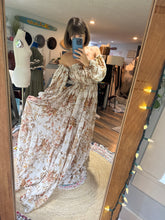 Load image into Gallery viewer, (Preorder allow 6-8 weeks )  floral you glow girl slightly sheer large golden crinkle print