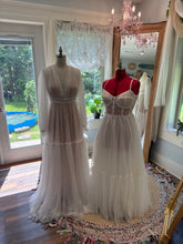 Load image into Gallery viewer, Three dress deal off white mesh wish dress sample, hey babe off white ivory and bliss slip ready to ship sale
