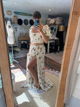 Load image into Gallery viewer, RESERVED Combine Ready to ship oh my top and you glow skirt in new embroidery fabric with yellow floral