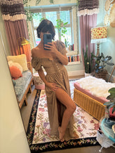 Load image into Gallery viewer, Sale Ready to ship tan brown  crinkle (double layer type) rapture dress