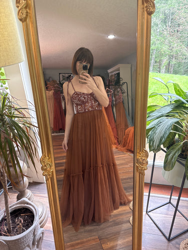 rust brown hey babe dress hand dyed preorder