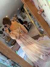 Load image into Gallery viewer, Ready to ship hand dyed tulle and lace two piece (peach) reversible