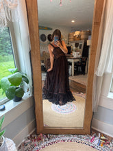 Load image into Gallery viewer, Ready to ship black lace frolick lined in brown -dress sale