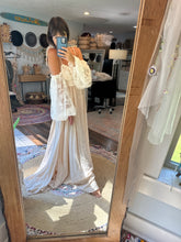 Load image into Gallery viewer, Linen cotton mixed with lace off shoulder dress new style ready to ship