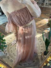 Load image into Gallery viewer, Ready to ship coral sheer two-piece dress with wrap skirt