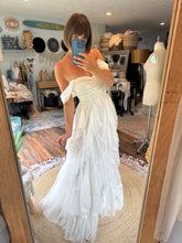 Load image into Gallery viewer, Preorder allow 6-8 week love bird off white dress with lace/tulle overskirt sale