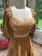 Load image into Gallery viewer, Preorder one of a kind  mustard two piece corset dress hand dyed