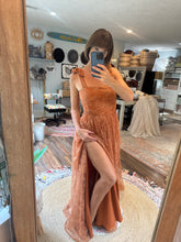 Load image into Gallery viewer, Ready to ship sale orange glitter lace corset dress sleeveless