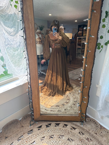 Ready to ship Sonoma dress hand dyed with embellishments