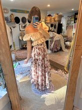 Load image into Gallery viewer, Ready to ship crinkle beige top and crinkle mushroom skirt two piece dress set