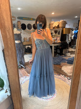 Load image into Gallery viewer, Slight dye flaw ready to ship sale hey babe with seperate wrap skirt periwinkle