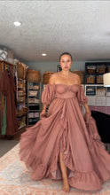 Load image into Gallery viewer, Poetry dress in crinkle rose brown slight sheer