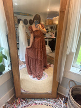 Load image into Gallery viewer, Brown floral crinkle you glow girl with short sleeve ready to ship sale