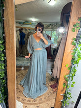 Load image into Gallery viewer, Ready to ship hand dyed deep blue net top with net skirt and hand dyed cotton skirt maternity friendly Random stuff sale