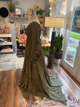 Load image into Gallery viewer, Ready to ship sale dreams dress olive linen cotton sale