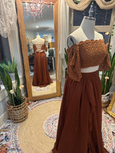 Load image into Gallery viewer, (With extra rust poetry skirt ) Ready to ship brown - new Brown - so Sara two piece dress