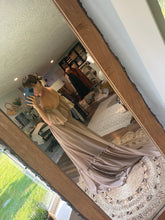 Load image into Gallery viewer, (Preorder 6-8 week) chiffon tan brown ships off those shoulders dress (sheer)
