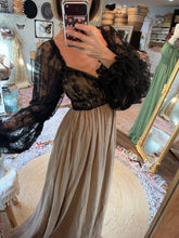 Load image into Gallery viewer, Sample sale dress tan brown with black lace sm-xl