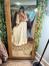 Load image into Gallery viewer, Ready to ship Daisy net top and ivory tiered skirt two piece dress