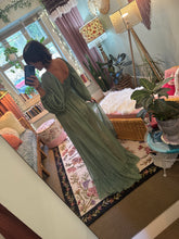 Load image into Gallery viewer, Ready to ship new Kelly green color solid crinkle dress Always and forever with sleeves on sale
