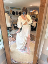 Load image into Gallery viewer, Two dress deal white two piece and always and forever tan with sleeves sale and ready to ship