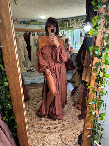 Preorder allow 6-8 week  rustic rose brown cotton you glow girl dress