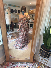 Load image into Gallery viewer, Sale ready to ship roses crinkle show off those shoulders dress