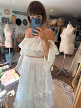 Load image into Gallery viewer, Ready to ship on sale lace sheer layers high waisted skirt with ruffle euphoria lace top