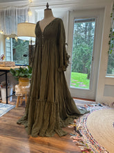 Load image into Gallery viewer, Ready to ship sale dreams dress olive linen cotton sale