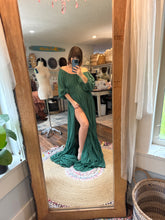 Load image into Gallery viewer, Ready to ship sale emerald linen cotton ruffle me right up dress