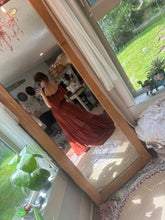 Load image into Gallery viewer, Ready to ship sale rust sheer chiffon show off those shoulders dress