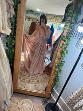 Load image into Gallery viewer, Ready to ship coffee rise chiffon Oh Lover dress/gown. Maternity friendly reclamation dress