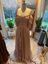 Load image into Gallery viewer, Ready to ship two dress deal Athena brown with poetry coffee rose chiffon