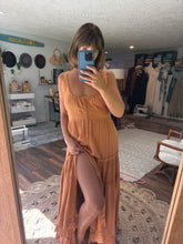 Load image into Gallery viewer, Ready to ship mustard tan dress sleeveless backless