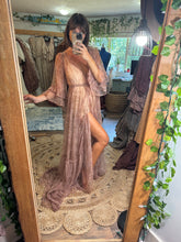 Load image into Gallery viewer, Flash sale Ready to ship gather me close sheer robe dress in filagree print