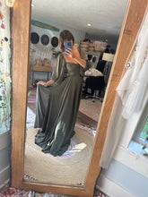 Load image into Gallery viewer, A New Day dress Olive satin matte ready to ship