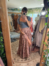 Load image into Gallery viewer, Flash sale Ready to ship denim top and floral skirt hand dyed set