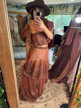 Load image into Gallery viewer, Two piece rust lace ready to ship (sheer) dress