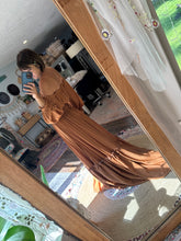 Load image into Gallery viewer, Ready to ship sale nothing quite like you two piece dress copper brown matte satin