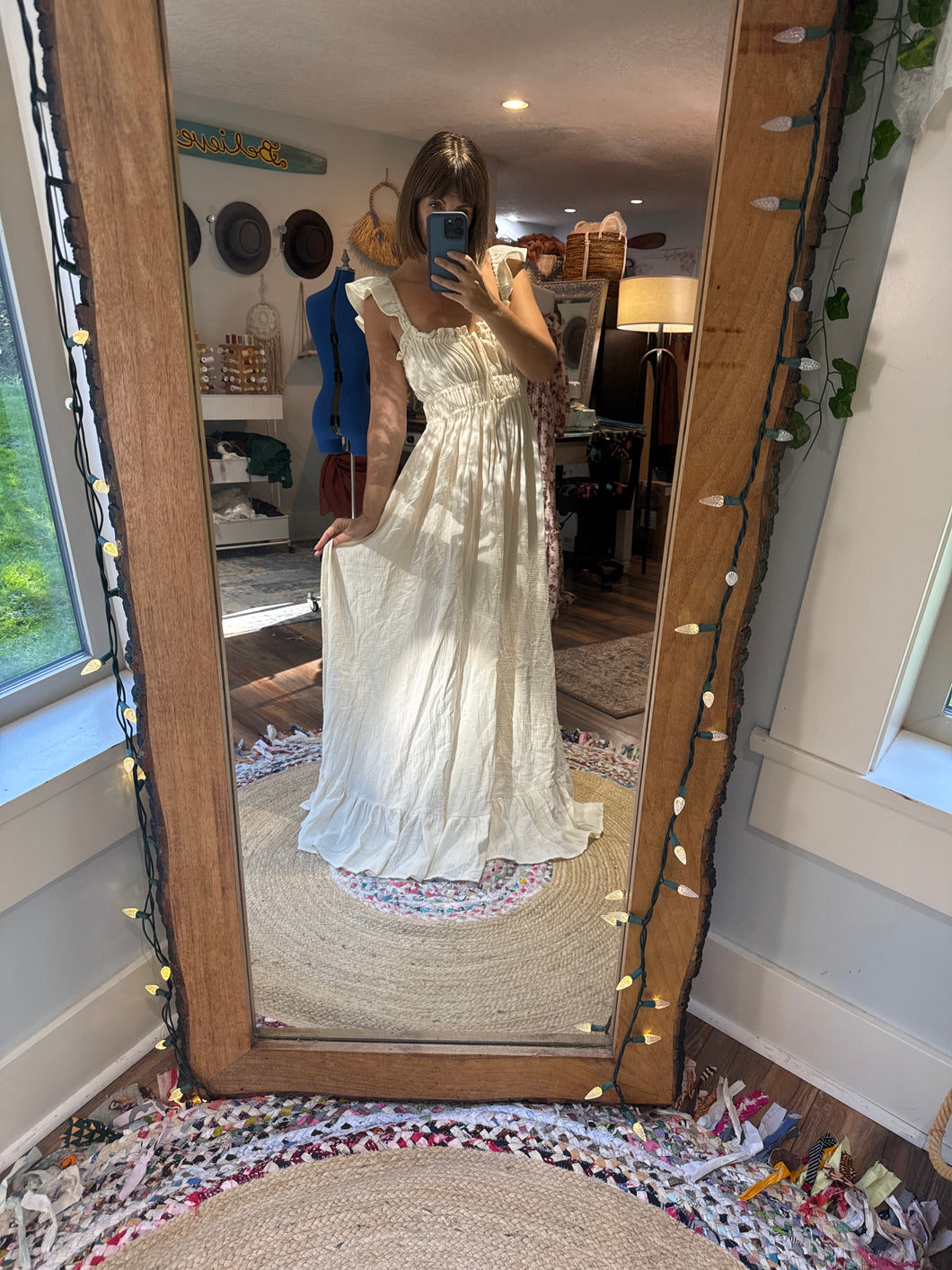 Ready to ship cream cotton ivory always and forever dress