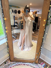 Load image into Gallery viewer, Ready to ship two dress deal teal pearl robe with always and forever floral crinkle dress