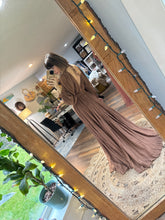 Load image into Gallery viewer, Daydream in deep brown crinkly cotton dress small-xl ready to ship (reversible)