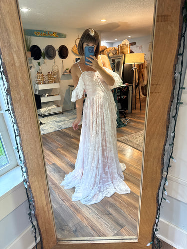 End of summer sale Ready to ship poetry in blush lace