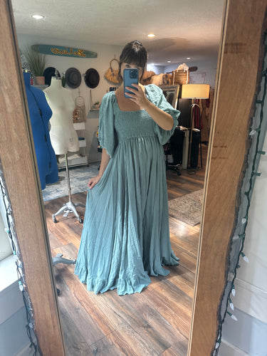 (Rts) (blue ) Ready to ship  The Sugar Sugar dress linen cotton