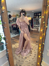 Load image into Gallery viewer, Ready to ship mystical wonders sheer two-piece dress coffee rose