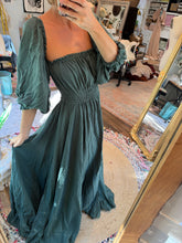 Load image into Gallery viewer, SALE  dark green blue ready to ship you glow girl dress cotton xs-xl