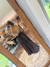Load image into Gallery viewer, Ready to ship sale hand dyed skirt skirt and poetry print top brown floral
