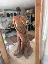 Load image into Gallery viewer, Ready to ship sake oh lover short sleeves tan brown dress